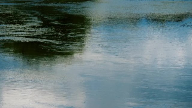 water ripples on calm river nature background