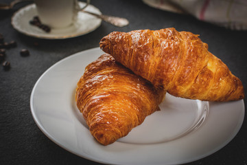 Croissant and coffee