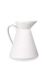 Pitcher of white color on a white background