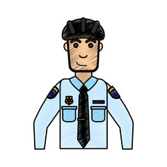 Policeman of officer cop and security theme Isolated design Vector illustration