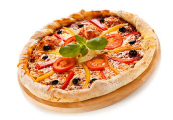 Pizza on white background