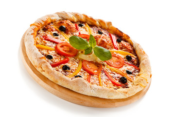 Pizza on white background