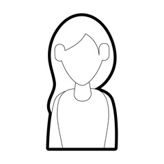 Woman of girl female avatar person people and human theme Isolated design Vector illustration