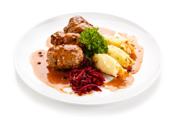 Wrapped pork chop with vegetables