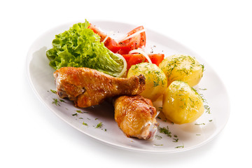 Roast drumsticks with potatoes
