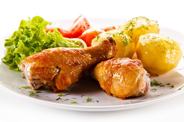 Roast drumsticks with potatoes