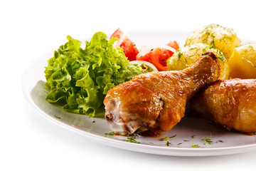 Roast drumsticks with potatoes