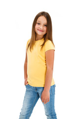 Young girl isolated on white background