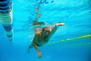 Swimmer in the swimming pool