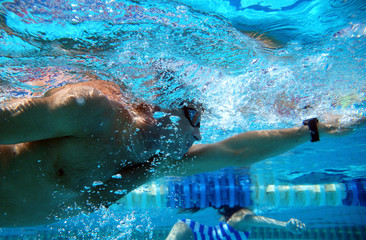 Swimmer in the swimming pool