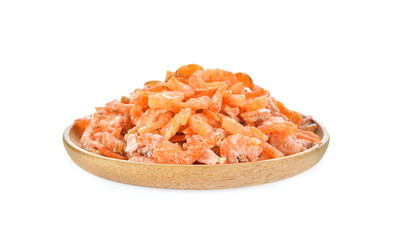 Dried shrimp on white background