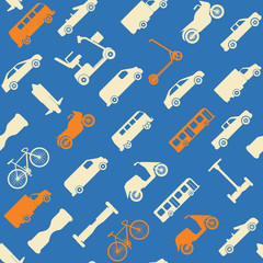 Seamless pattern with transport icons