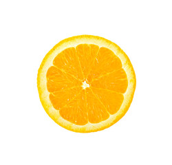 fresh orange sliced on white background