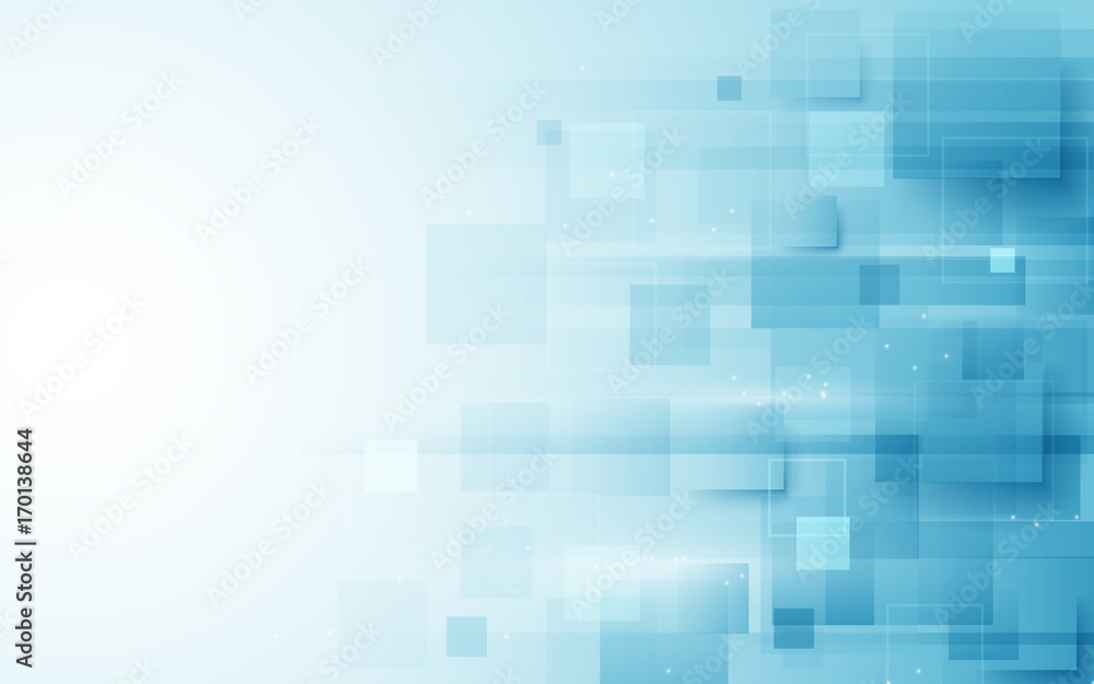 Poster abstract repeating rectangles shape on blue and white background