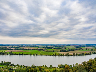 Beautiful landscape of Danube River near the Walhalla Memorial, Germany