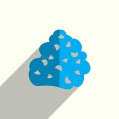 Mushrooms flat icons with of shadow. Vector illustration