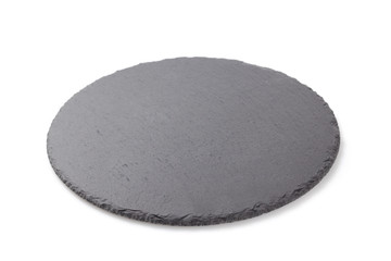 slate stone tray on white background