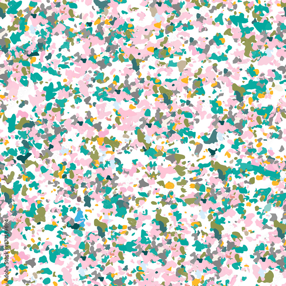 Poster terrazzo textured surface modern abstract pattern. vector seamless repeat in motley colors.