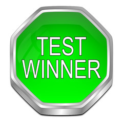 Test Winner button - 3D illustration