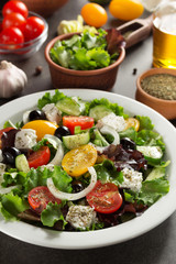 fresh greek salad in plate