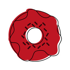 Donut of dessert sweet and bakery theme Isolated design Vector illustration