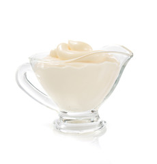mayonnaise sauce on white background