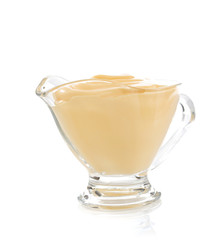mayonnaise sauce on white background