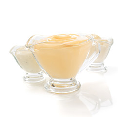 mayonnaise sauce on white background