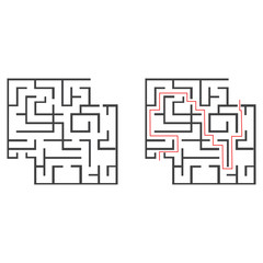 Vector labyrinth. Maze / Labyrinth with Entry and Exit.