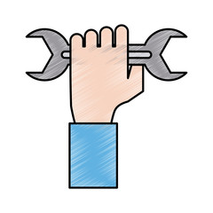 spanner icon tool instrument and repair theme Isolated design Vector illustration