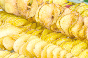 photo cooking frying potato natural home-made chips close-up