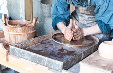 Potter  in a workshop