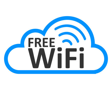 Free wifi logo zone in cloud – stock vector