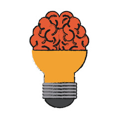 Brain and light bulb icon of big idea and creativity theme Isolated design Vector illustration