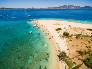 Fototapeta na wymiar Aerial view of Marathonisi Island in Zakynthos (Zante) island, in Greece