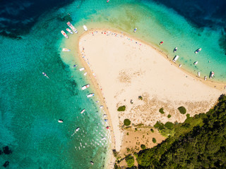 Aerial view of Marathonisi Island in Zakynthos (Zante) island, in Greece