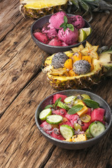 detox salad and icecream