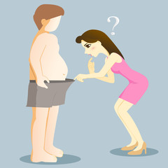 Beautiful woman open her husband boxer and shocking with small penis