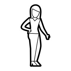 Avatar woman of girl female person people and human theme Isolated design Vector illustration