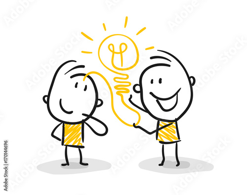 Strichfiguren / Strichmännchen: Business, Idee. (Nr. 59)