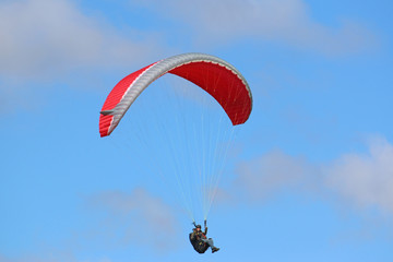 Paraglider flying