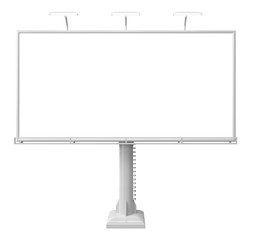 3D rendering of blank billboard (empty advertisement) isolated on white background