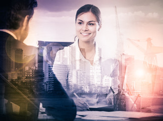 Woman manager and client