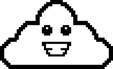 Smiling 8-Bit Cartoon Cloud