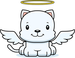 Cartoon Smiling Angel Kitten