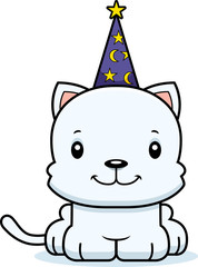 Cartoon Smiling Wizard Kitten