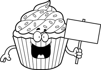 Cartoon Cupcake Sign