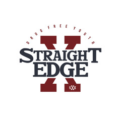 straight edge badge label