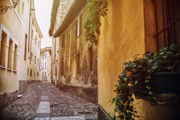 Fototapeta na wymiar Typical Italian street in a small provincial town
