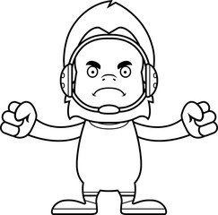 Cartoon Angry Wrestler Sasquatch